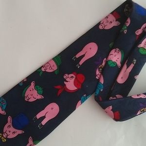 Fratelli Vintage Pink Pig Tie